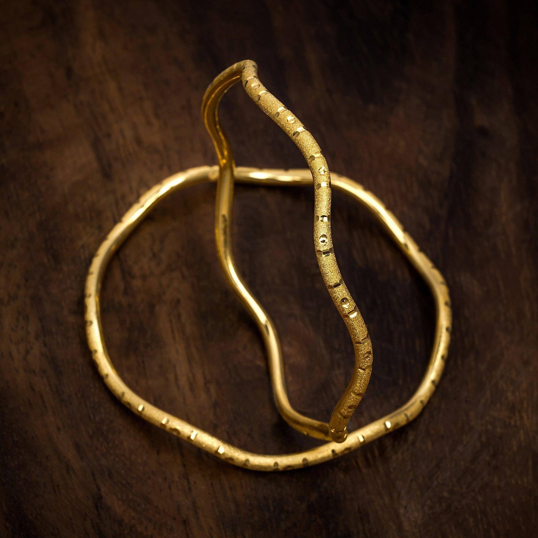 Golden Bangle PGB53-031 - Parakkat Jewels