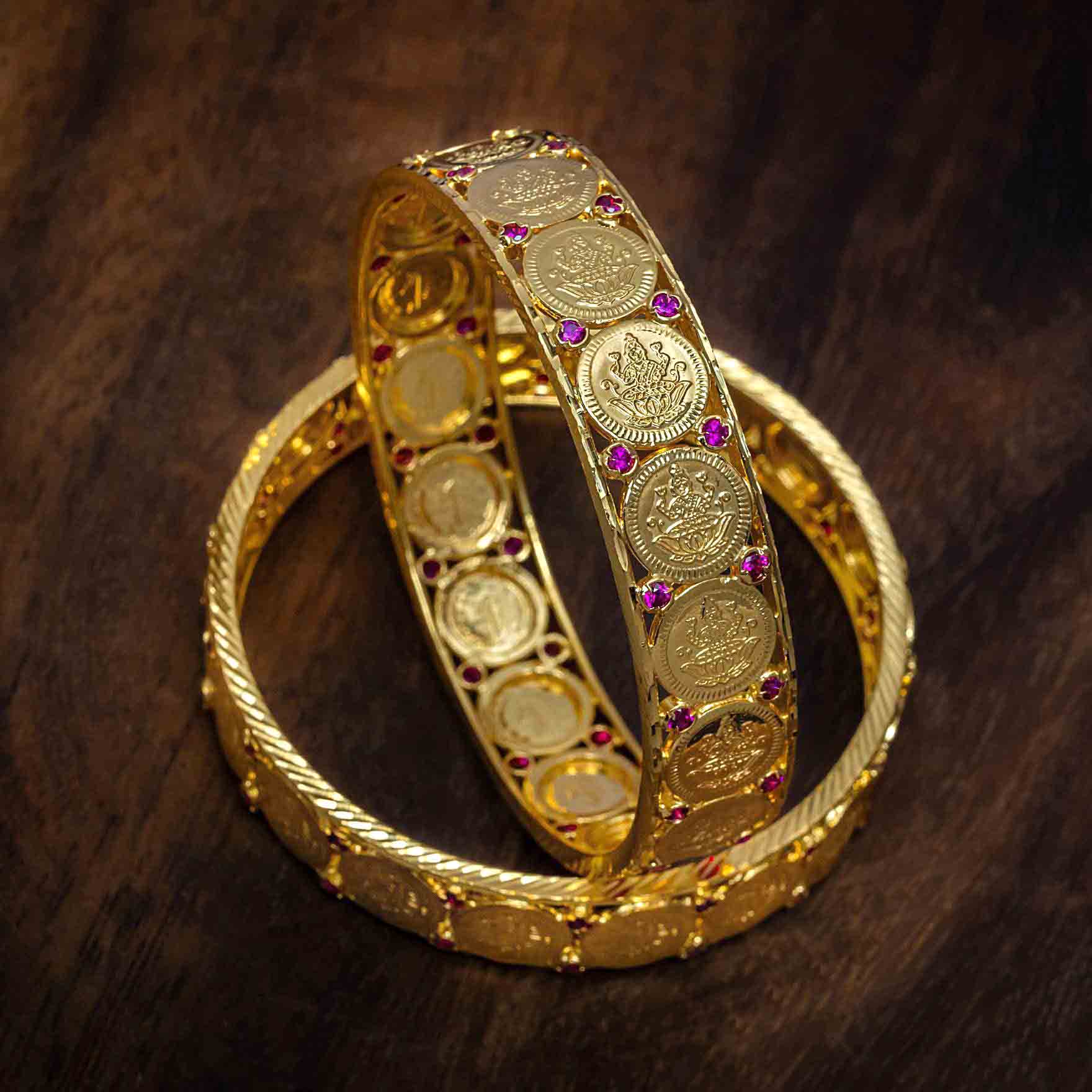Golden Bangle PSTB5R-083 - Parakkat Jewels