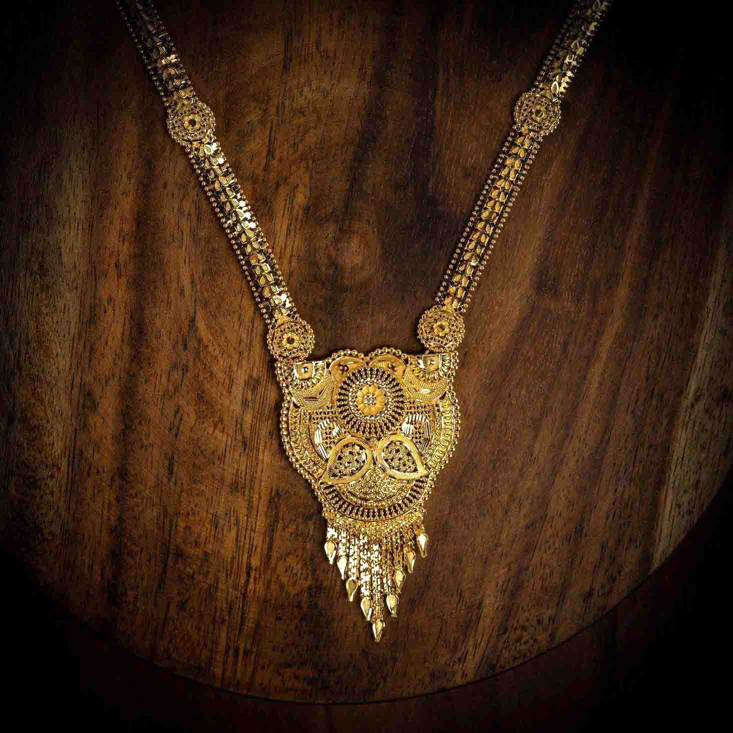 Golden Necklace PGNL18-067 - Parakkat Jewels