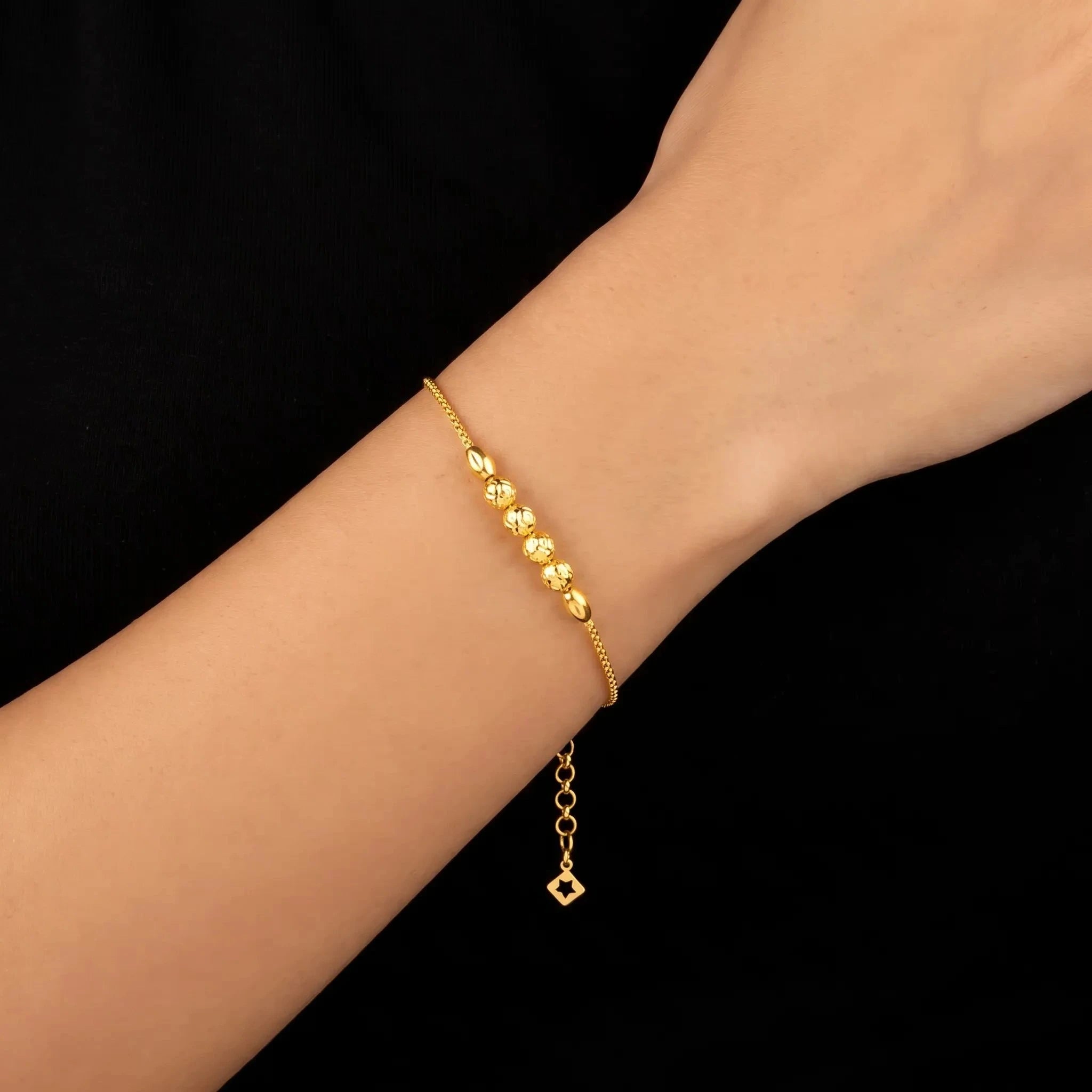 Bead Cluster Bracelet Gold Layered