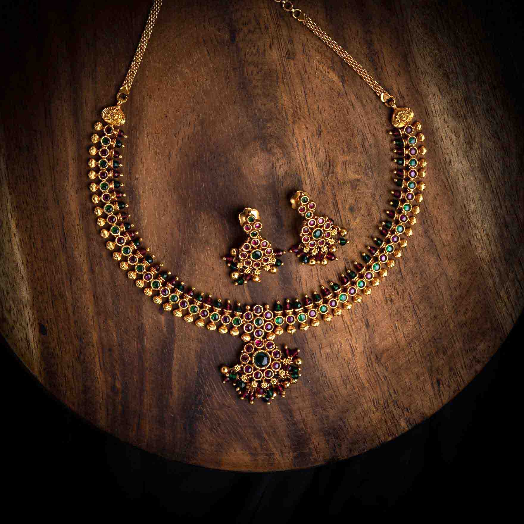 Necklace PSGRNSSR17RG-036,PSGRHSTSR9RG-061 - Parakkat Jewels