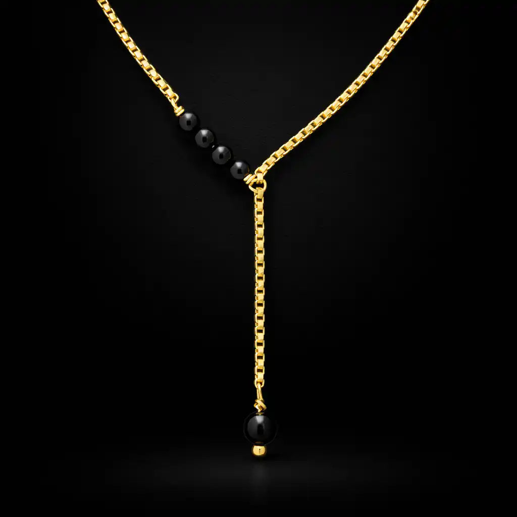 Black bead Necklace PPNS5BO-053