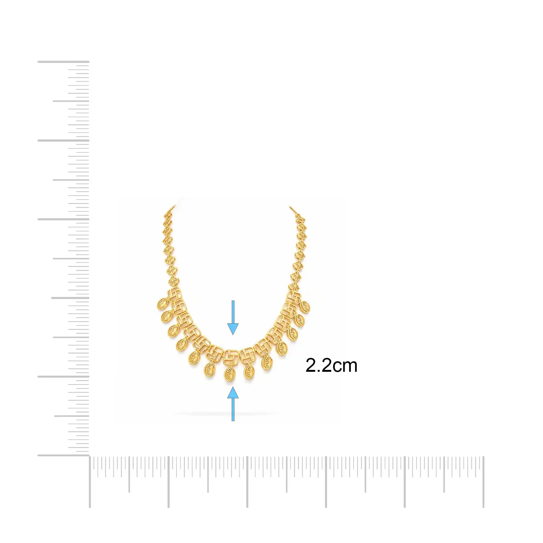 Golden Necklace Short PGNS75-035
