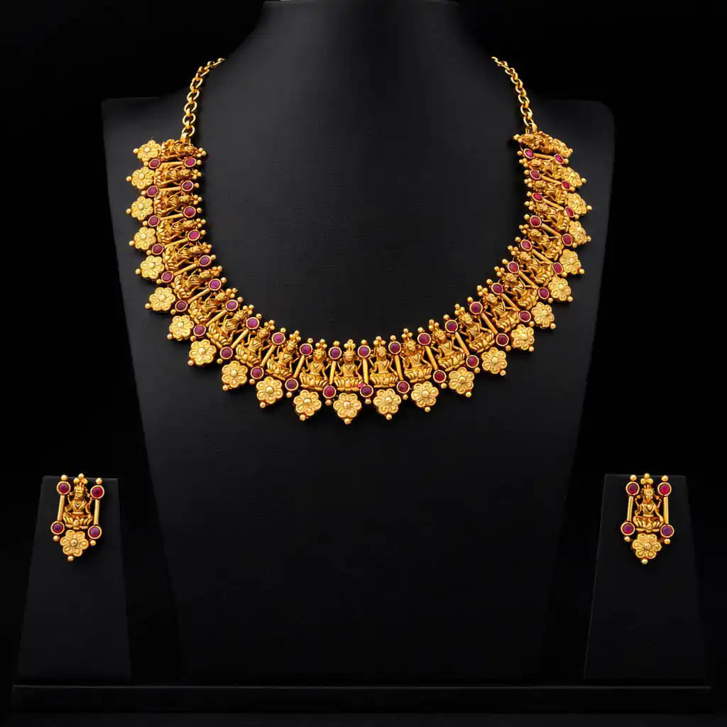 Geru Stone Necklace Short With Stud PSGRNSSR39R-0301, PSGRSTSR25R-002