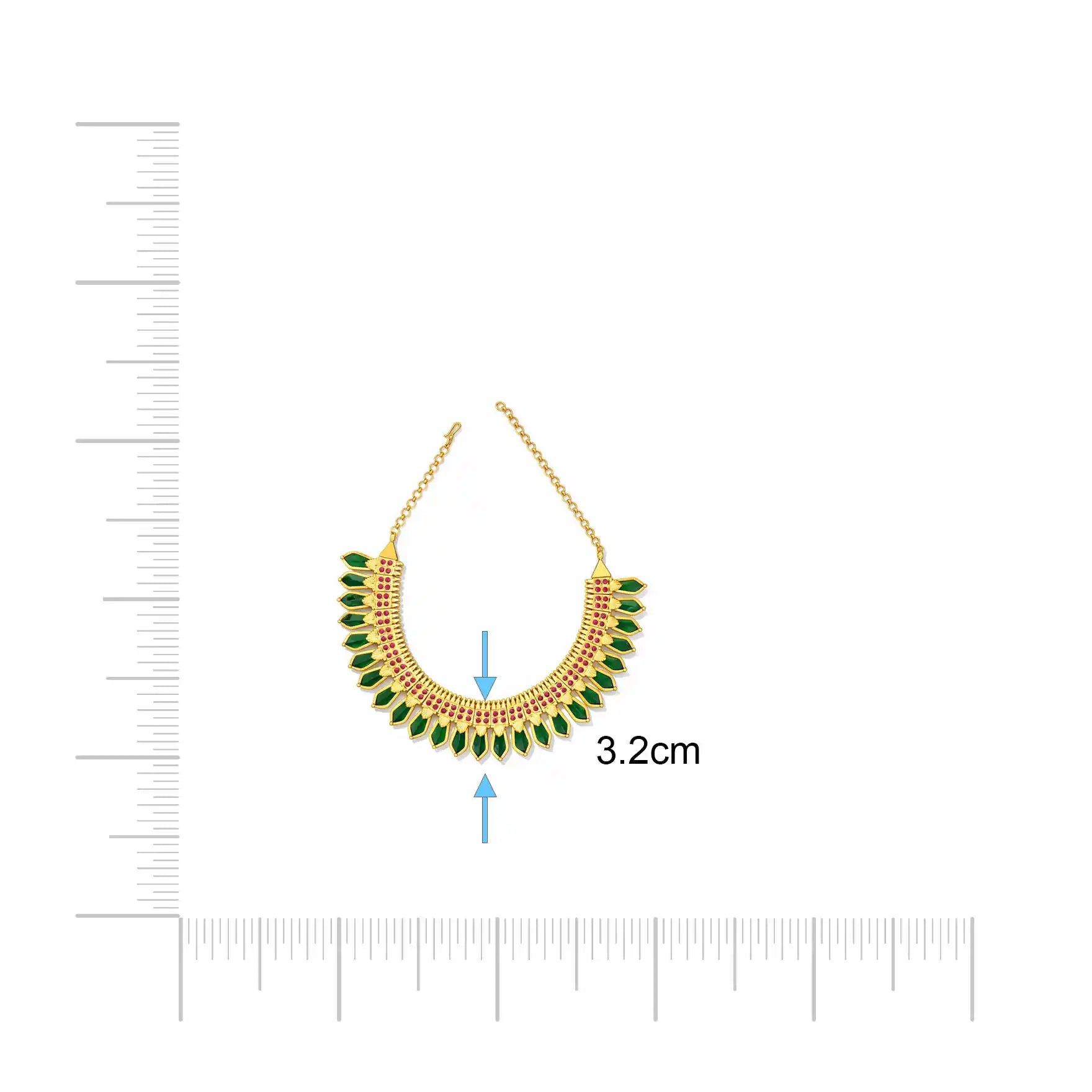 Palakka Stone necklace with stud PSPKNNG10-0002, PSPKSTNG16-081