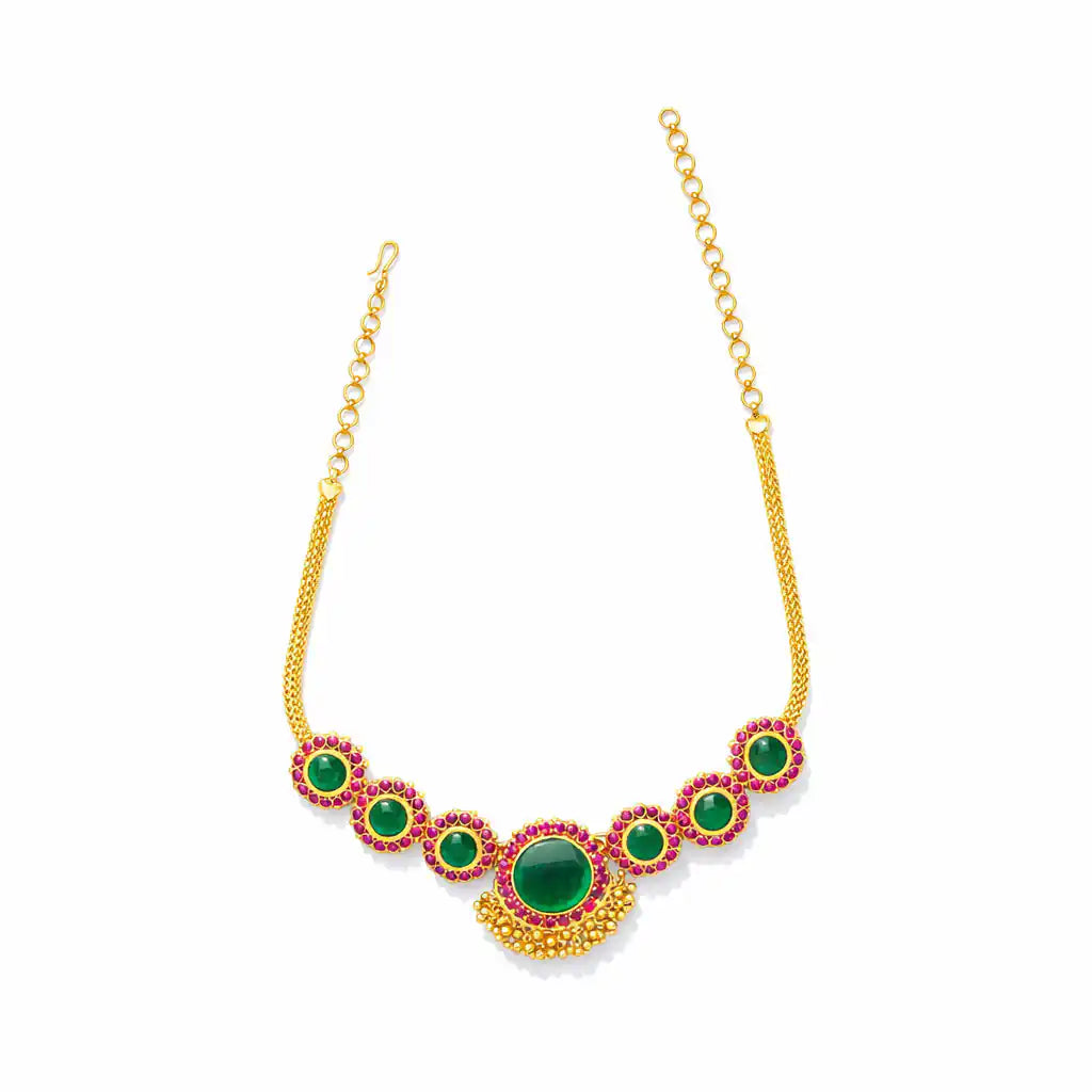 Palakka Mango Green Stone Necklace PSPKNRG7-0811