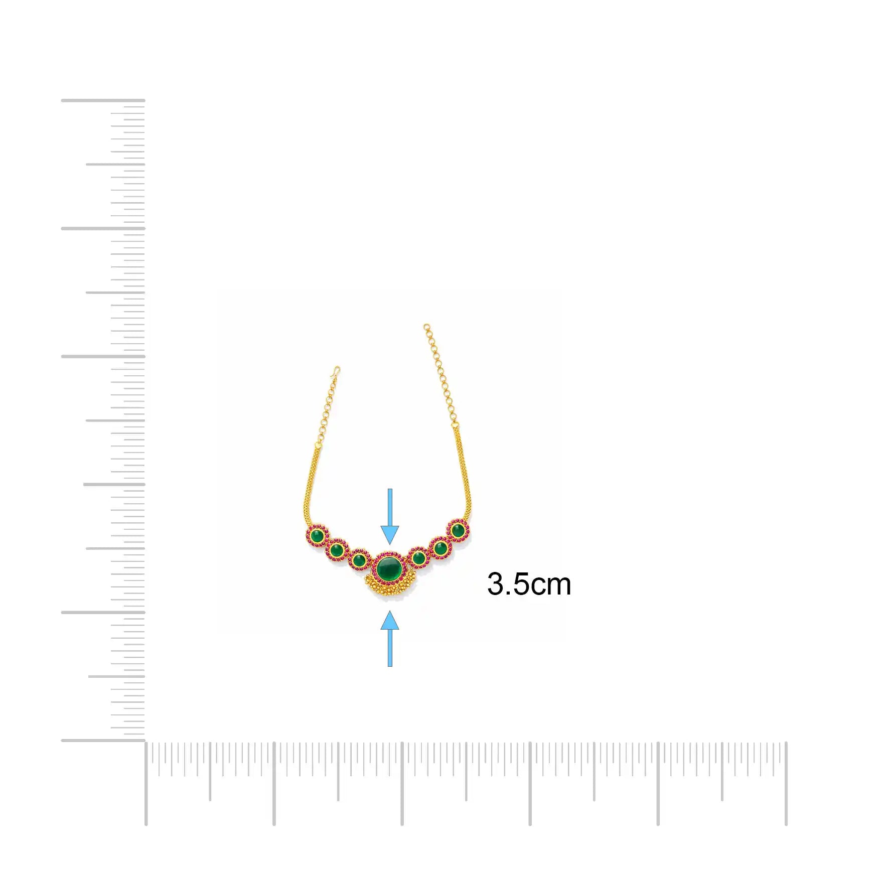 Palakka Mango Green Stone Necklace PSPKNRG7-0811
