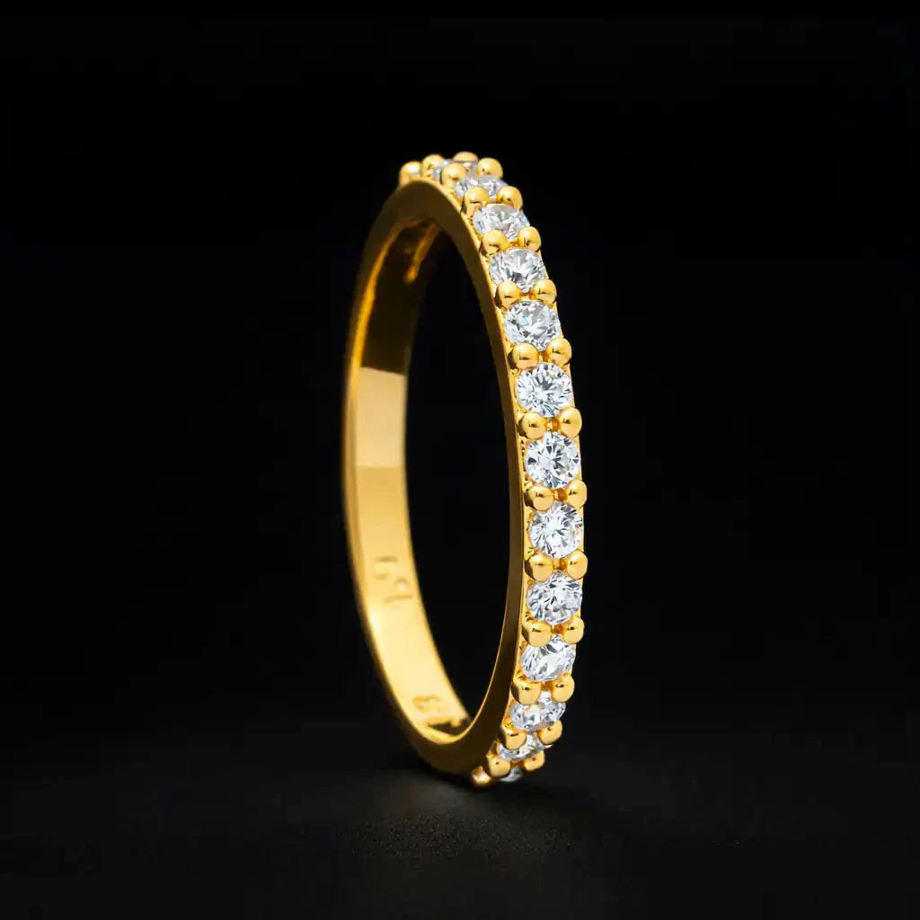 Stone Ring PSR34W-041 - Gold Plated Jewellery | Parakkat Jewels
