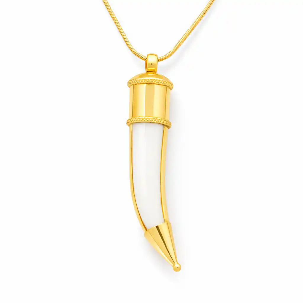 Gold Layered Silver Ivory Tusk Pendant GMSLGLT1-055
