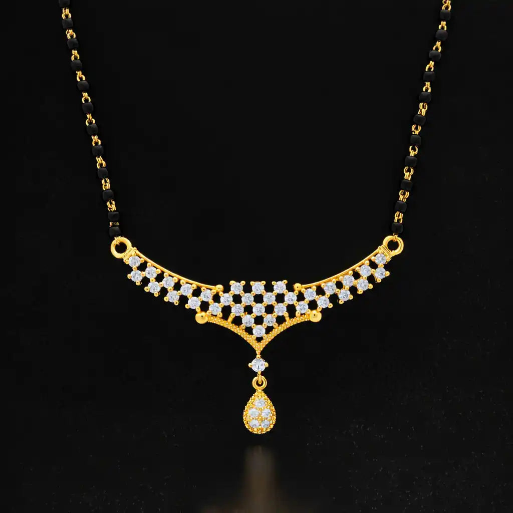 Mangalsutra Karimani Stone Necklace Medium With Stud PLKM10-004, PSHST300W-041