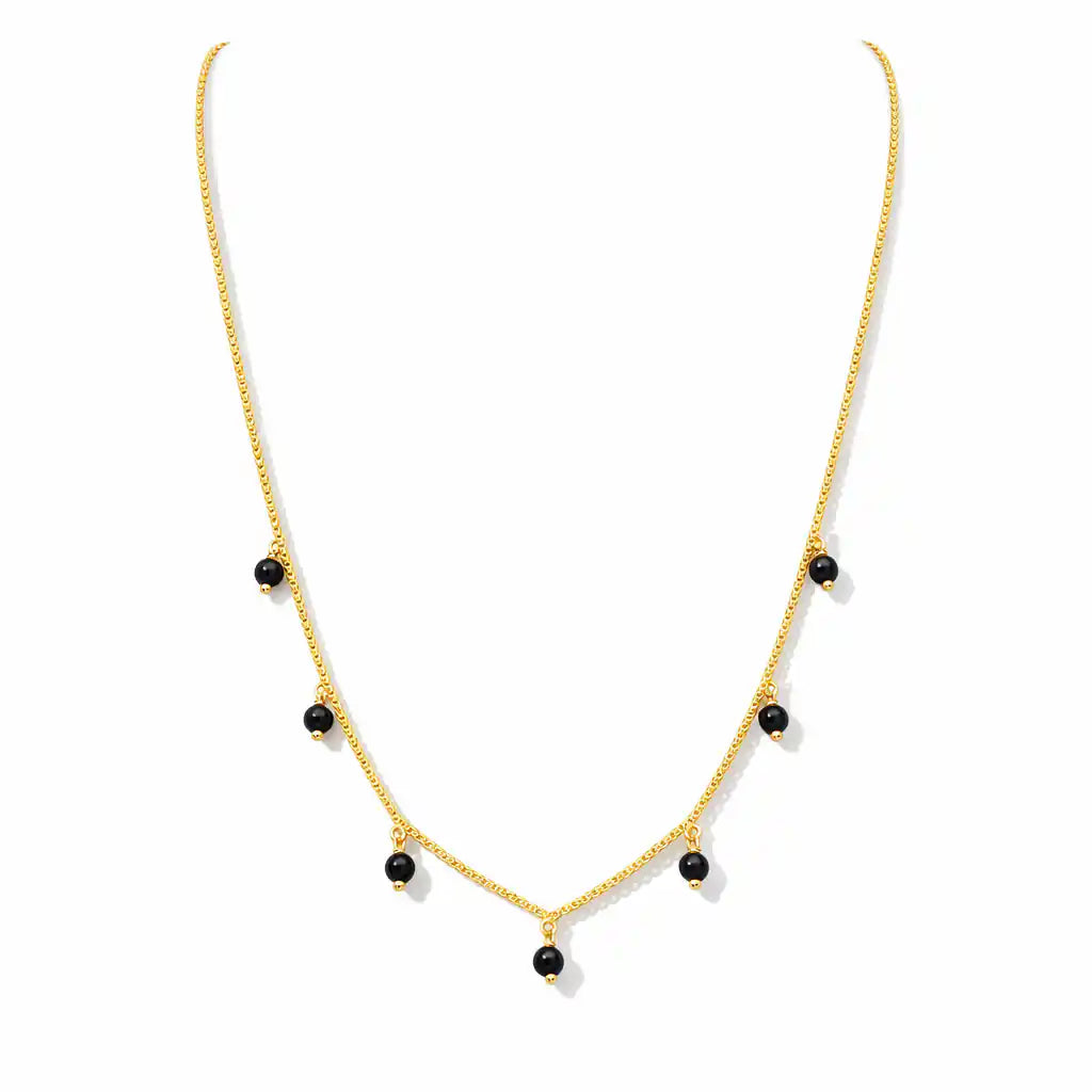 Black Bead Necklace PPNS1BO-063