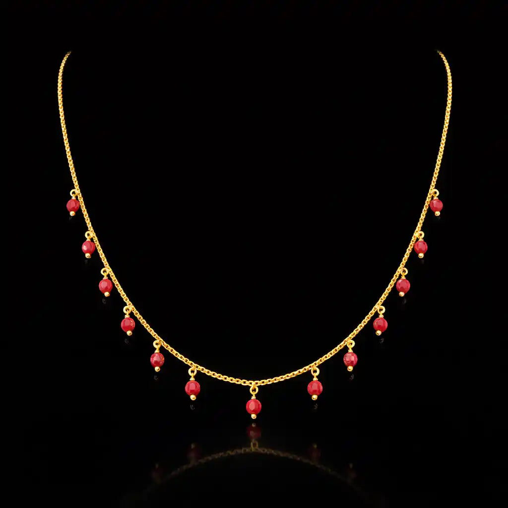 Red Bead Necklace PPNS8C-073