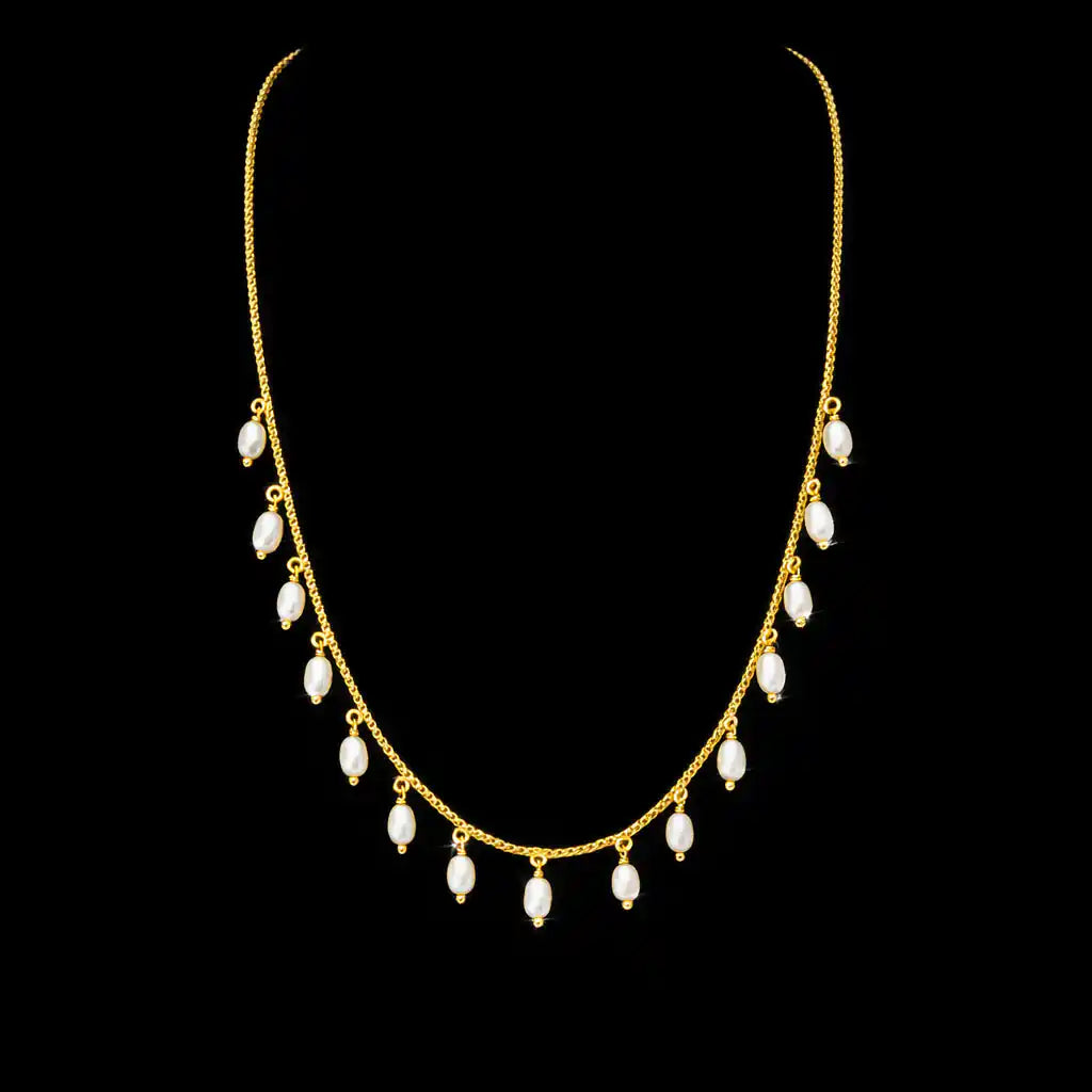 White Bead Necklace PPNS15P-005