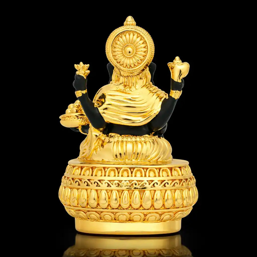 Premium Gold Layered Ganesha Idol with Modak Plate PIDRBG76-005
