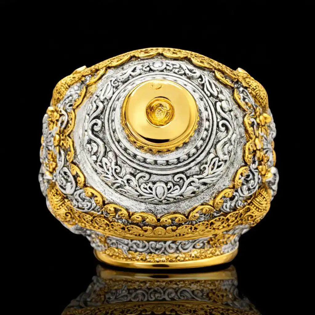 Traditional Silver Gold Plated Shankh Showpiece for Home PIDRSSH11-054