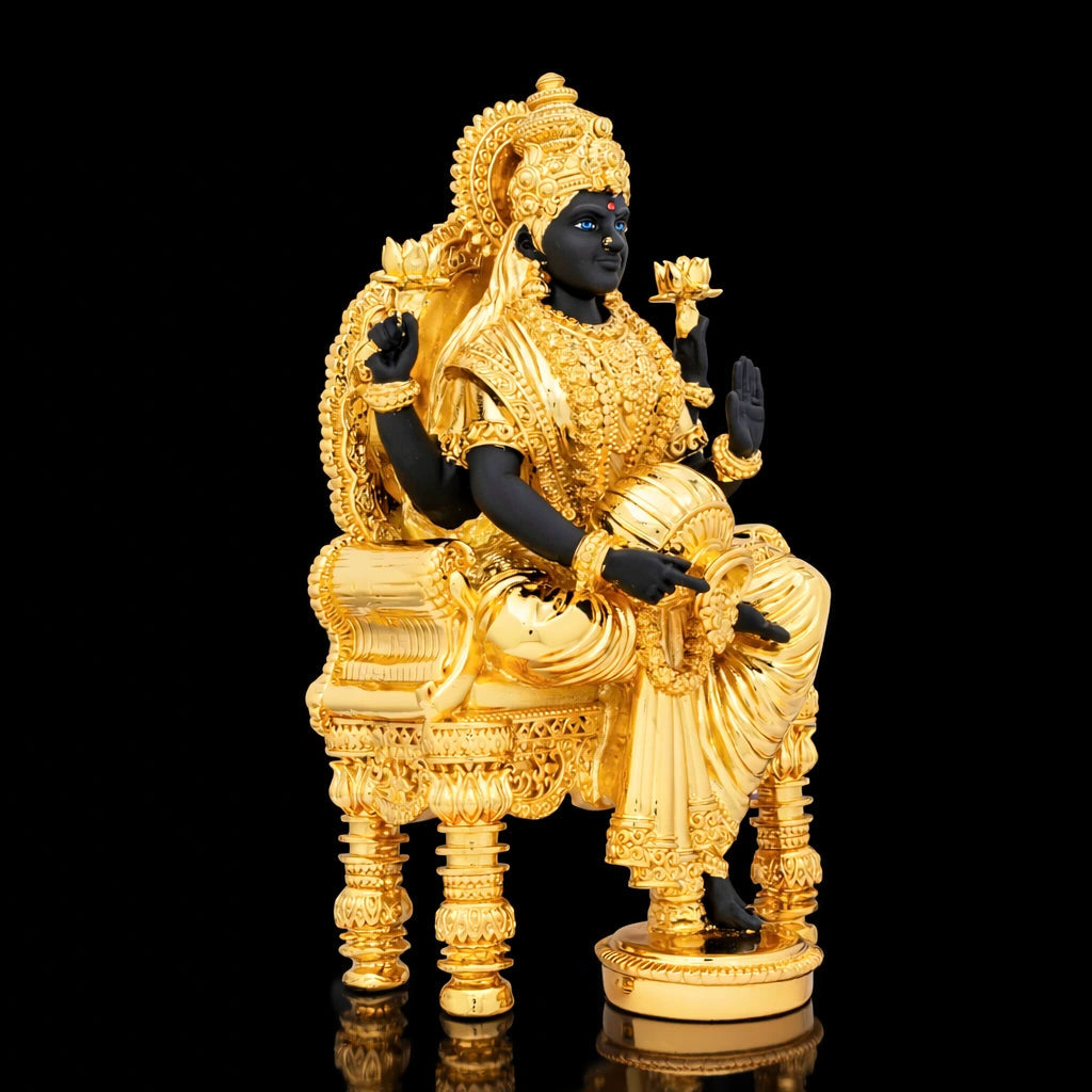 Premium Gold Layered Goddess Lakshmi Sitting Idol PIDRBL30-0081