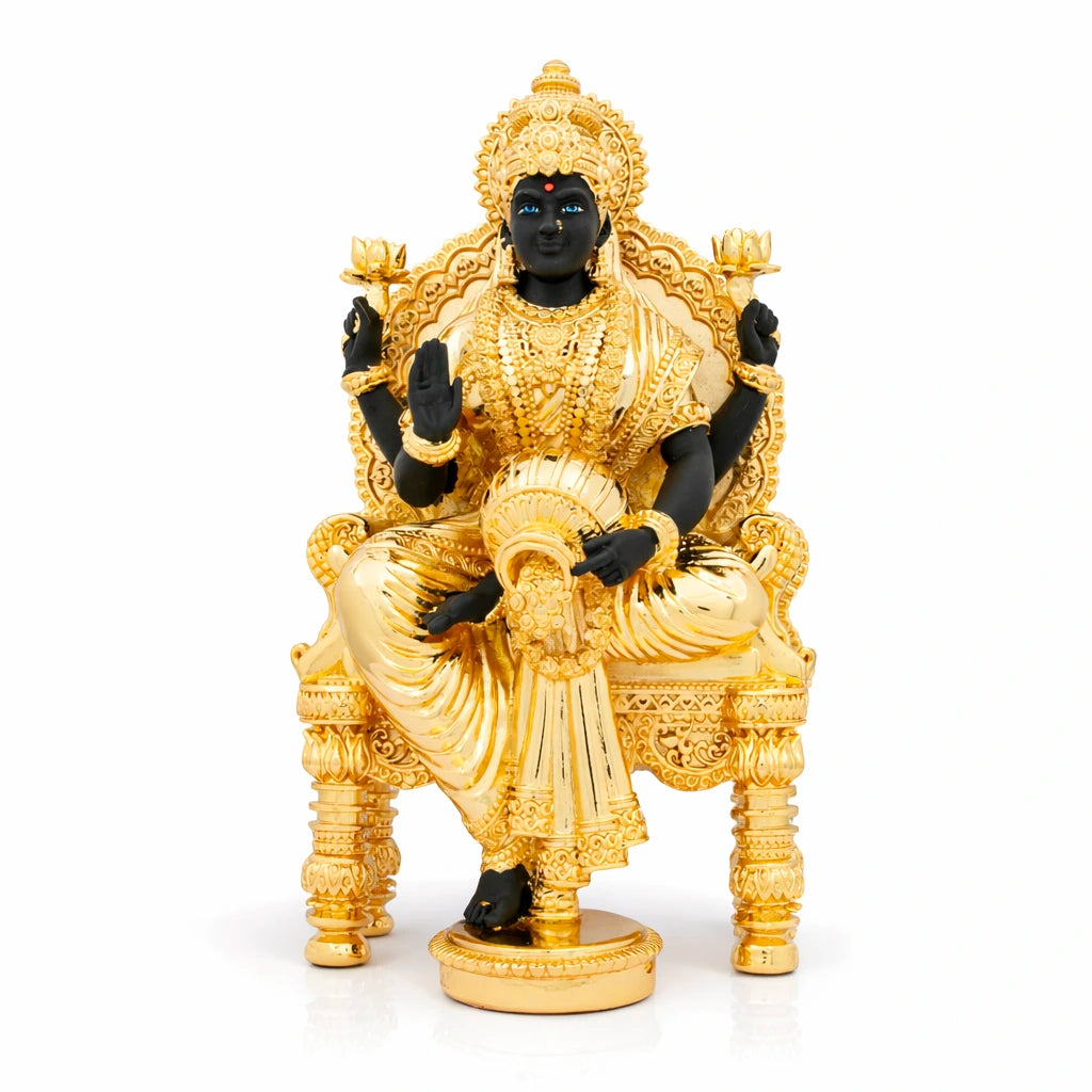 Premium Gold Layered Goddess Lakshmi Sitting Idol PIDRBL30-0081