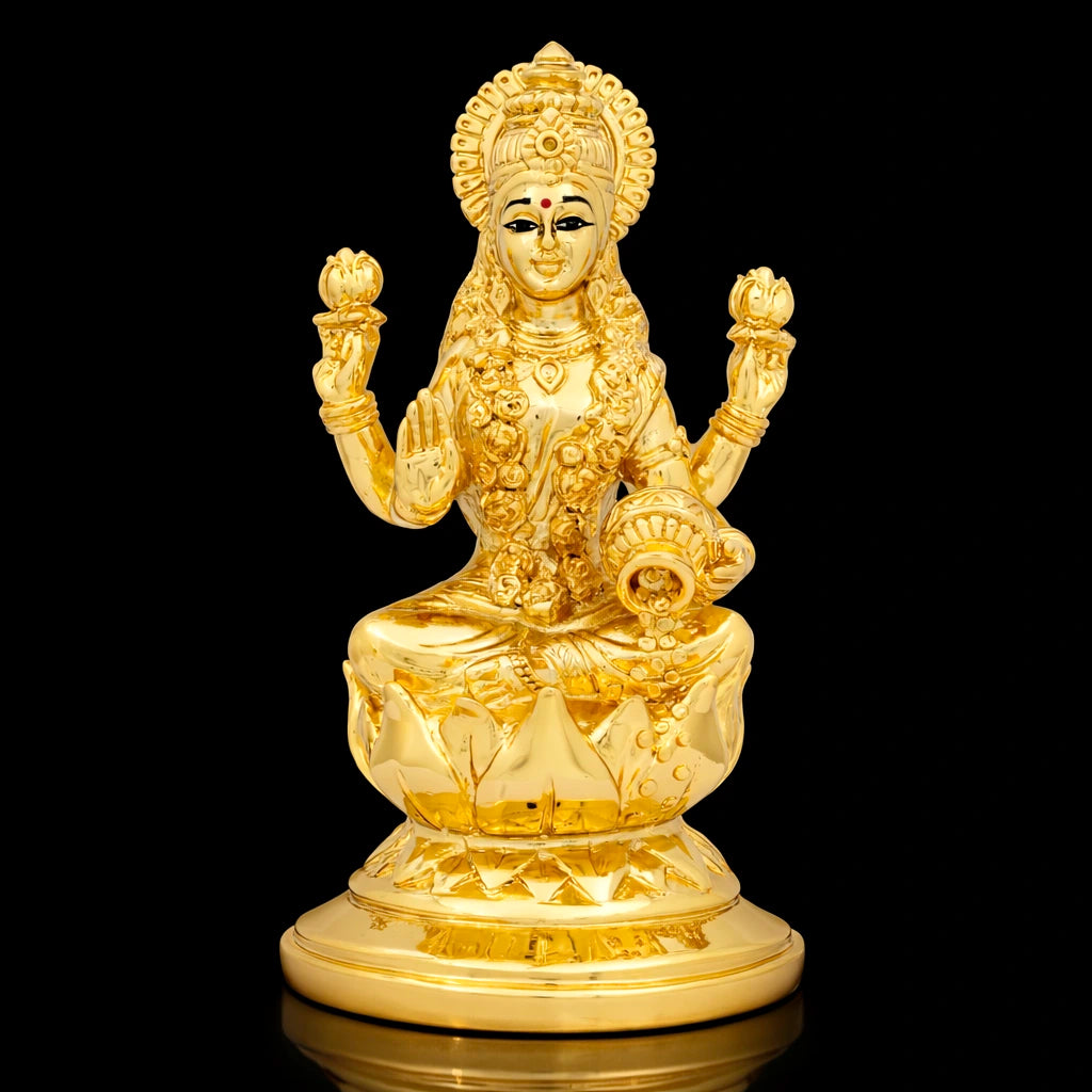Dhanalakshmi Gold-Layered Idol PIDRGL45-007
