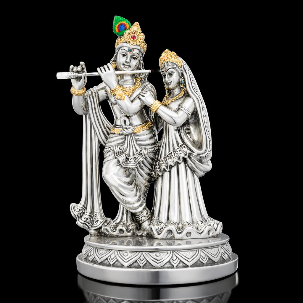 Sacred Radha Krishna Idol with Flute PIDSRK2-083