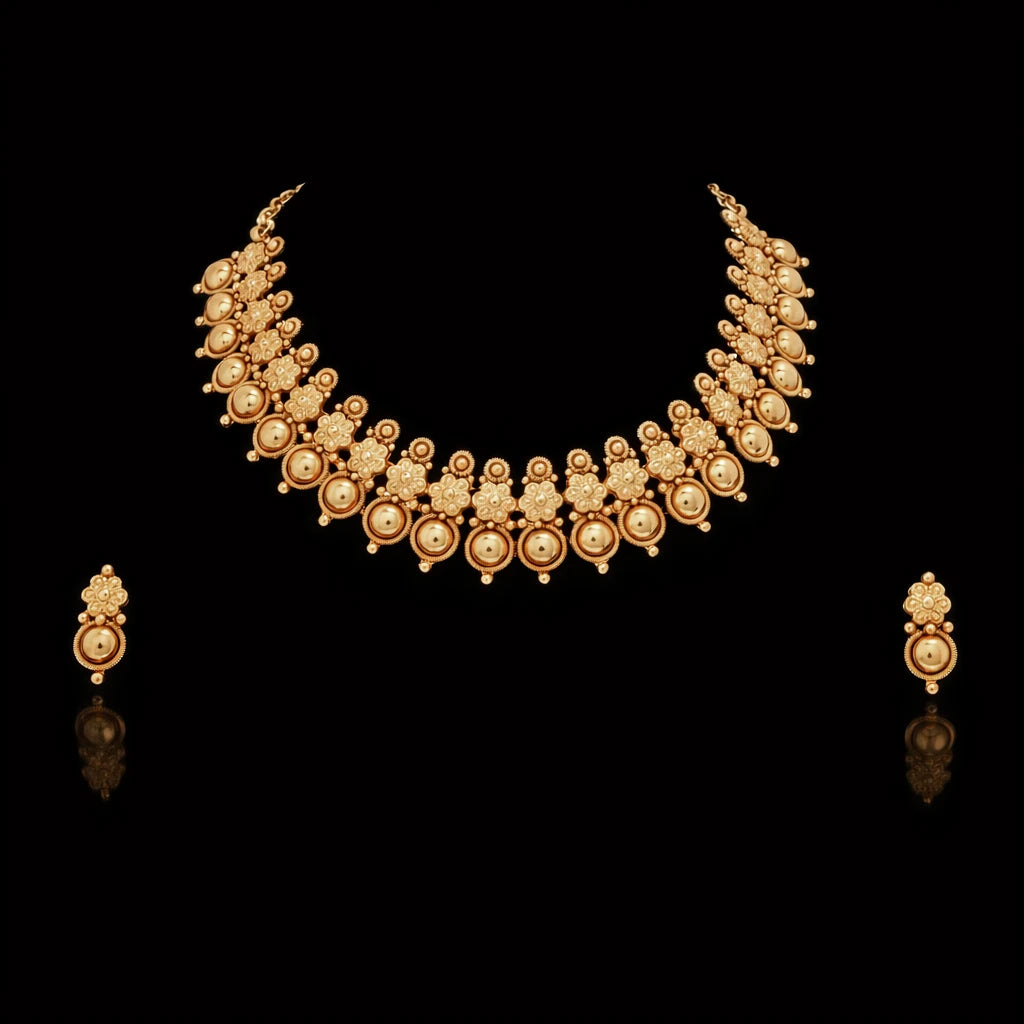 Geru Stone Necklace Short With Stud PGGRNSSR39-085, PGGRSTSR5-041