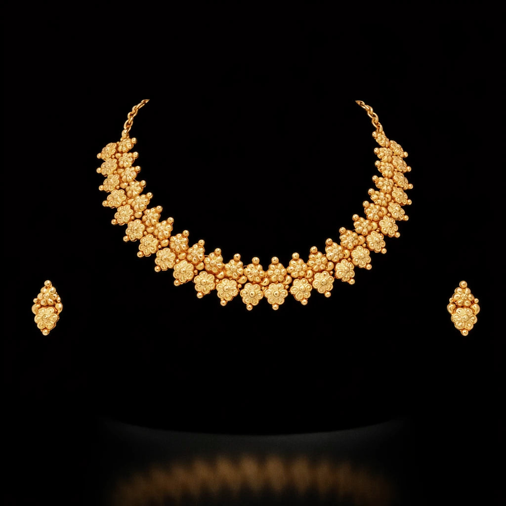 Geru Stone Necklace Short With Stud PGGRNSSR47-035, PGGRSTSR1-021