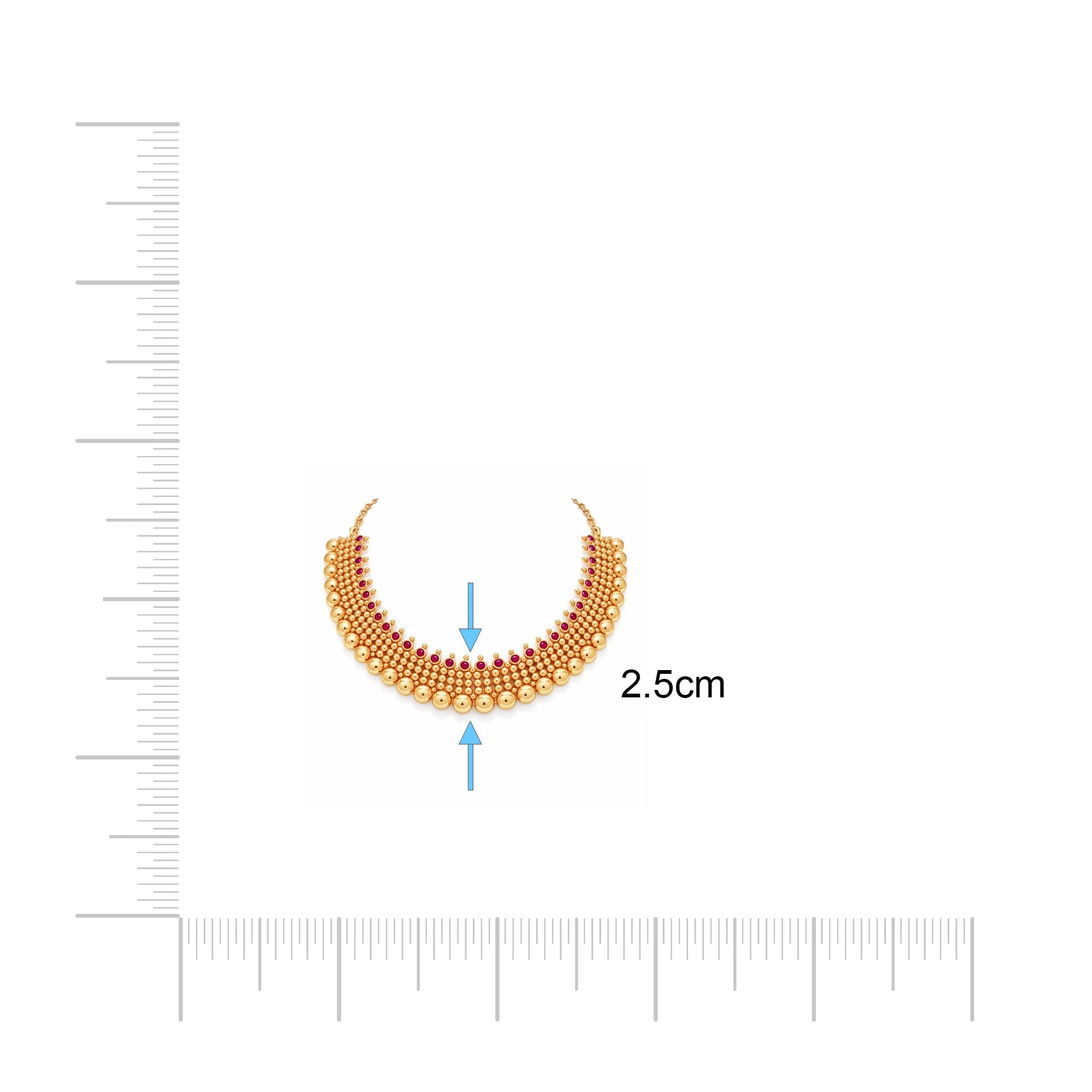 Geru Stone Necklace Short With Stud PSGRNSSR39R-038, PSGRHSTSR25R-081