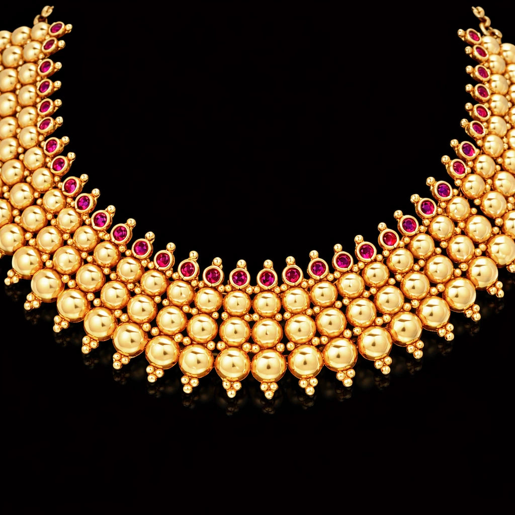Geru Stone Necklace Short With Stud PSGRNSSR41R-038, PSGRSTSR6R-021
