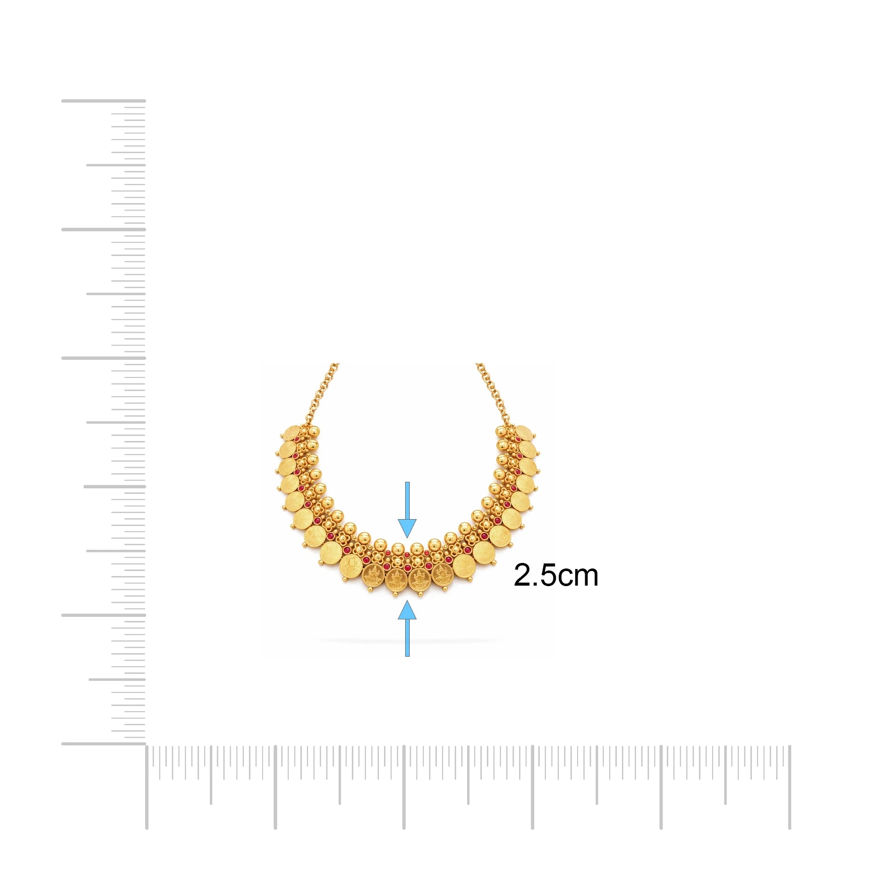 Geru Stone Necklace Short With Stud PSGRNSSR42R-038, PSGRSTSR36R-041