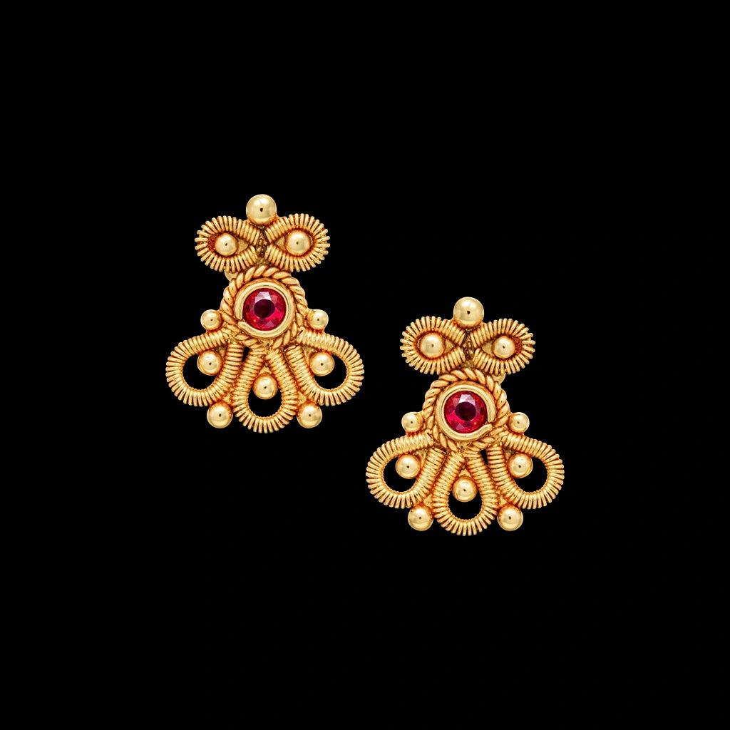 Geru Stone Necklace Short With Stud PSGRNSSR9R-088, PSGRSTSR35R-041