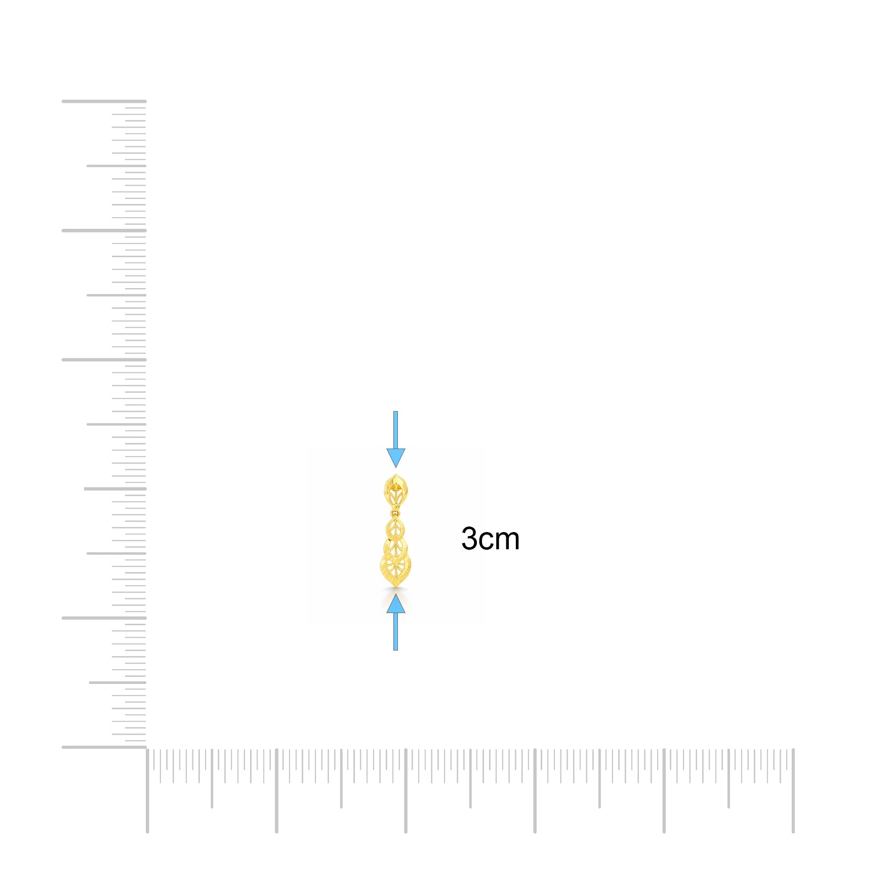 Golden Hanging Stud PGHST282-001
