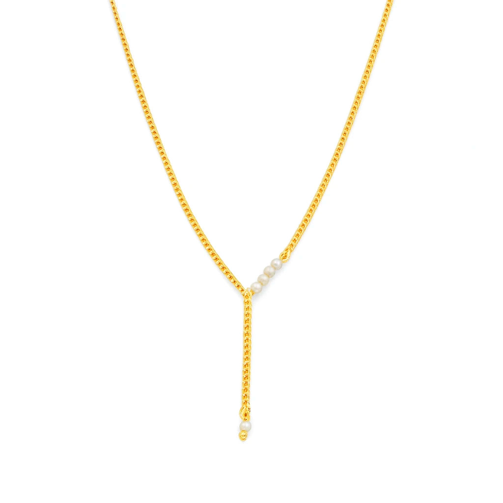 White Bead Necklace PPNS3P-073