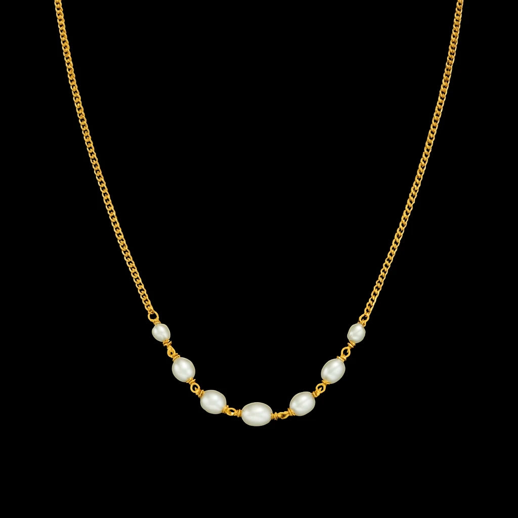 White Bead Necklace PPNS4P-024