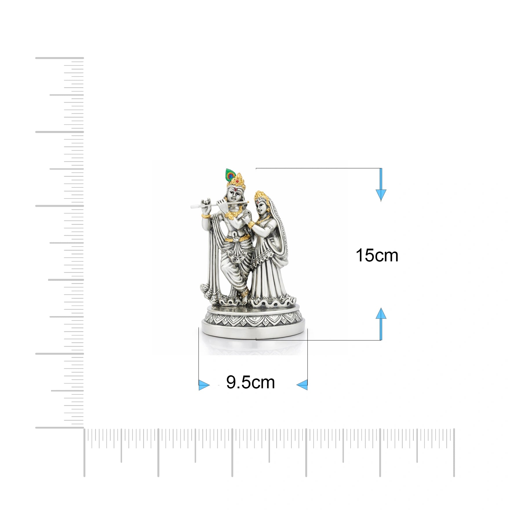 Sacred Radha Krishna Idol with Flute PIDSRK2-083