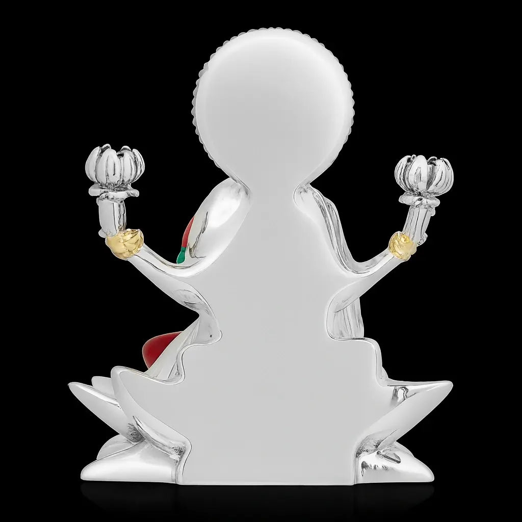 Sacred Lakshmi Figurine – Multicolor Resin with Gold Detailing PIDRSL23-006