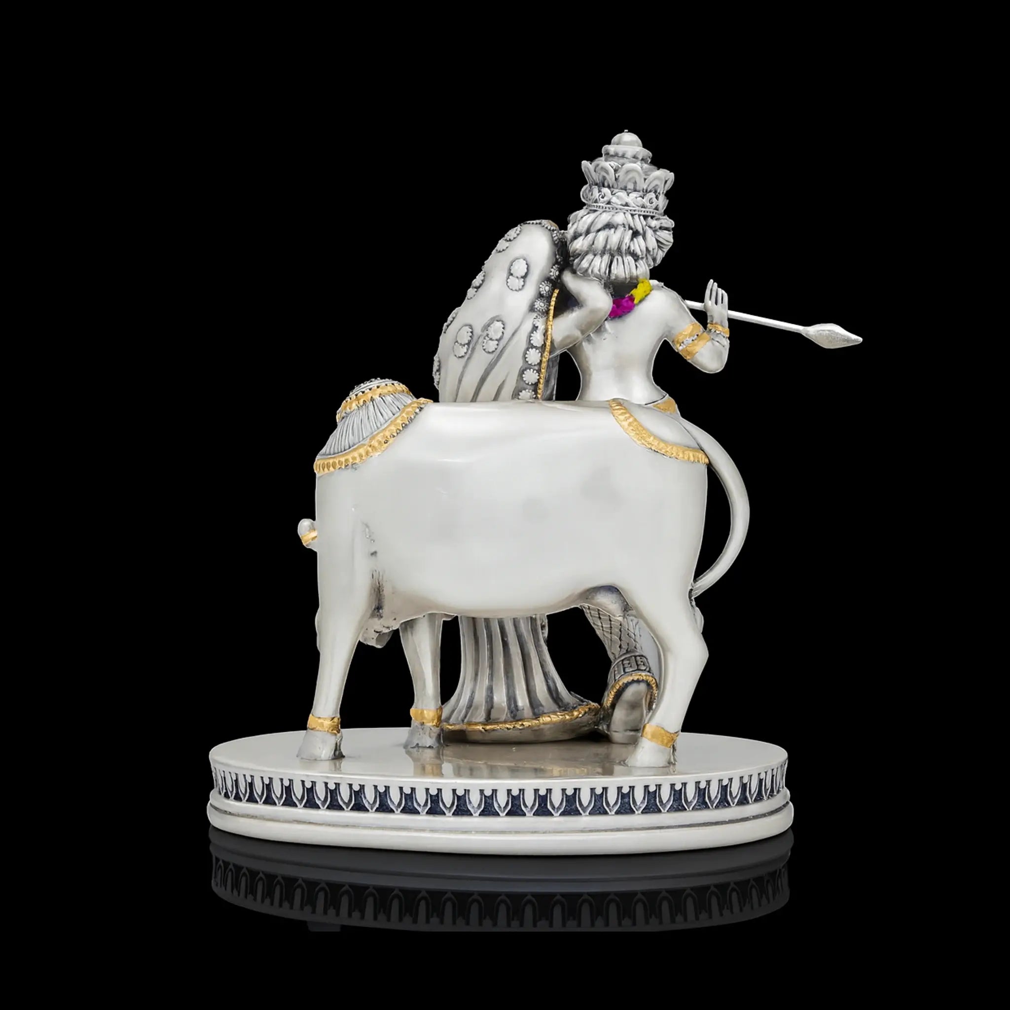 Eternal Melody – Krishna Flute with Radha & Cow PIDRSRK3-0011
