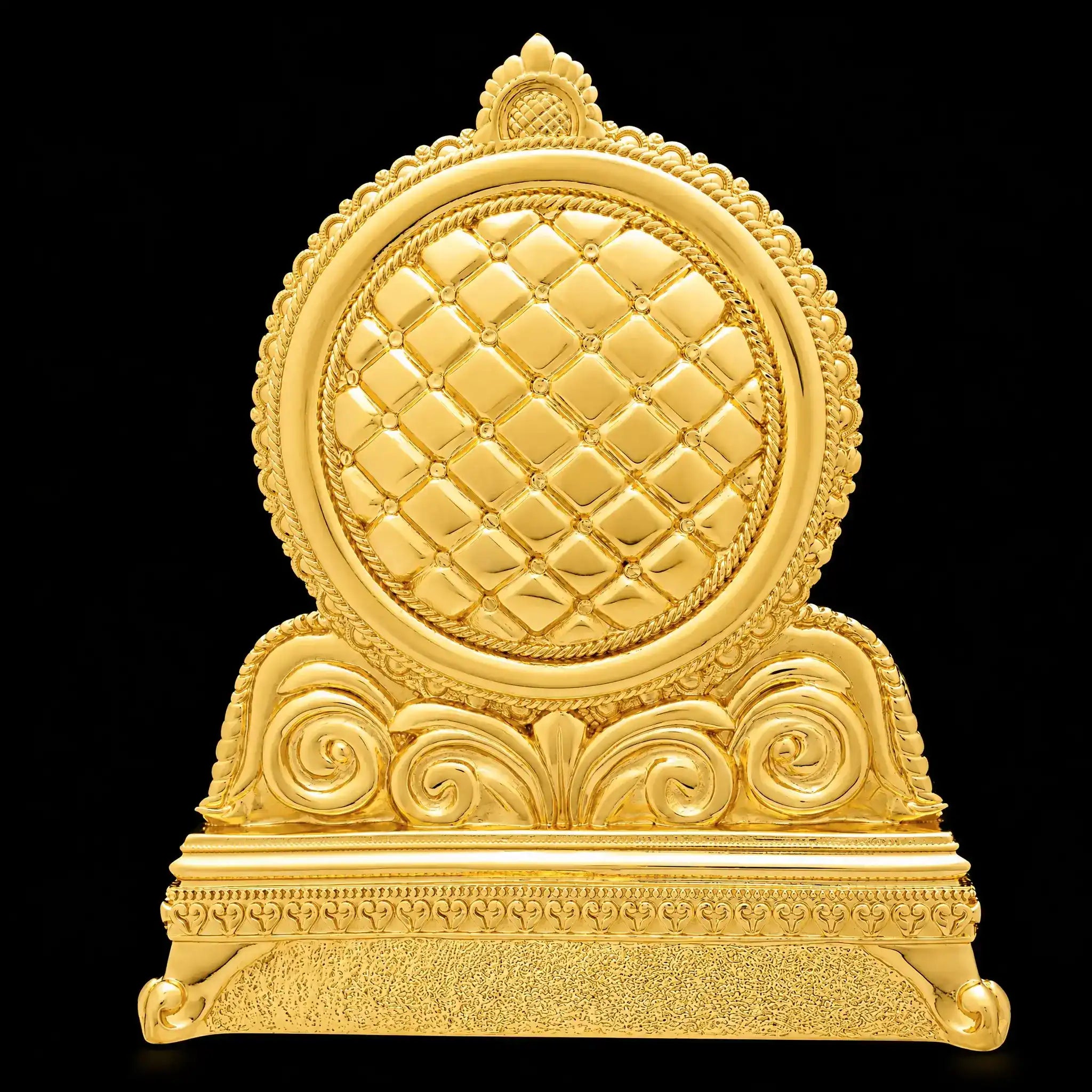 Majestic Vishnu Idol on Golden Throne – Brass with 24ct Gold Layered PIDRGL23-0002