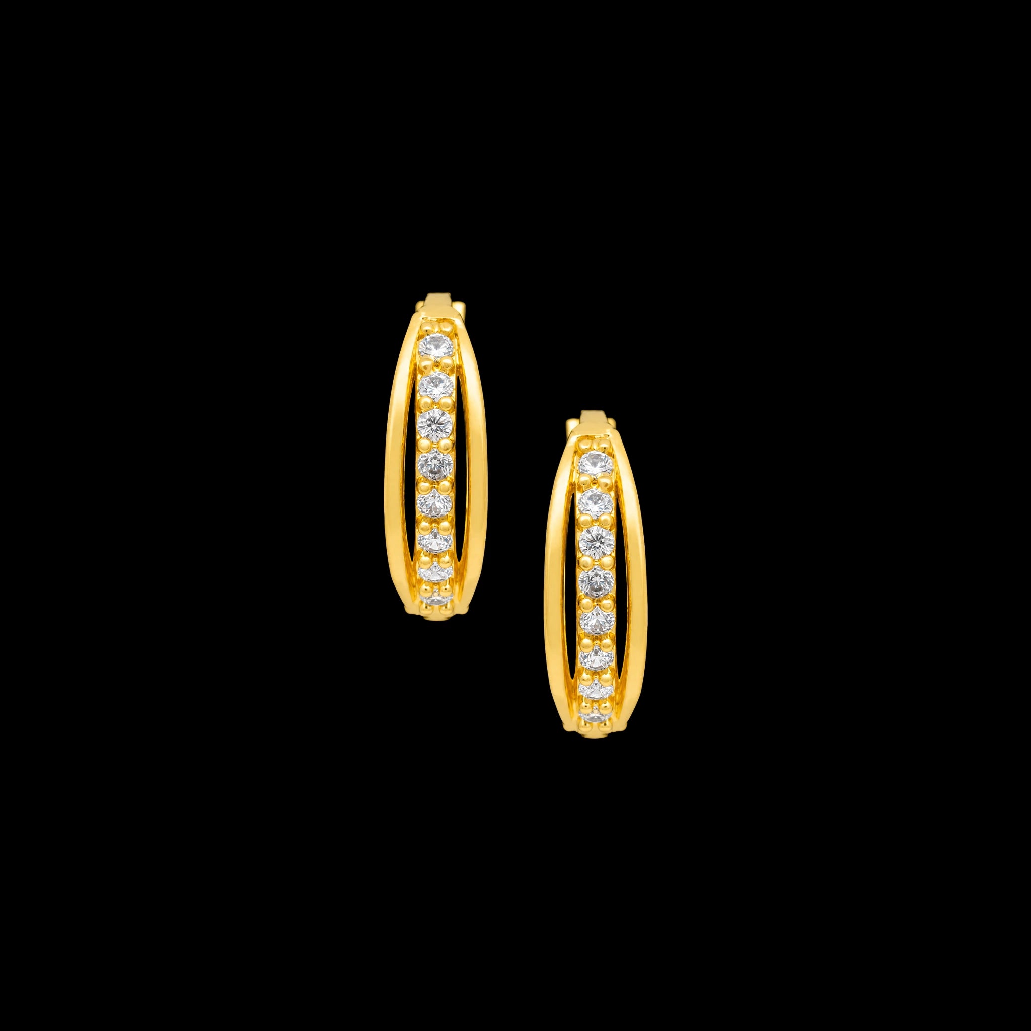 Stone Hoop Earring PSRST45W-001