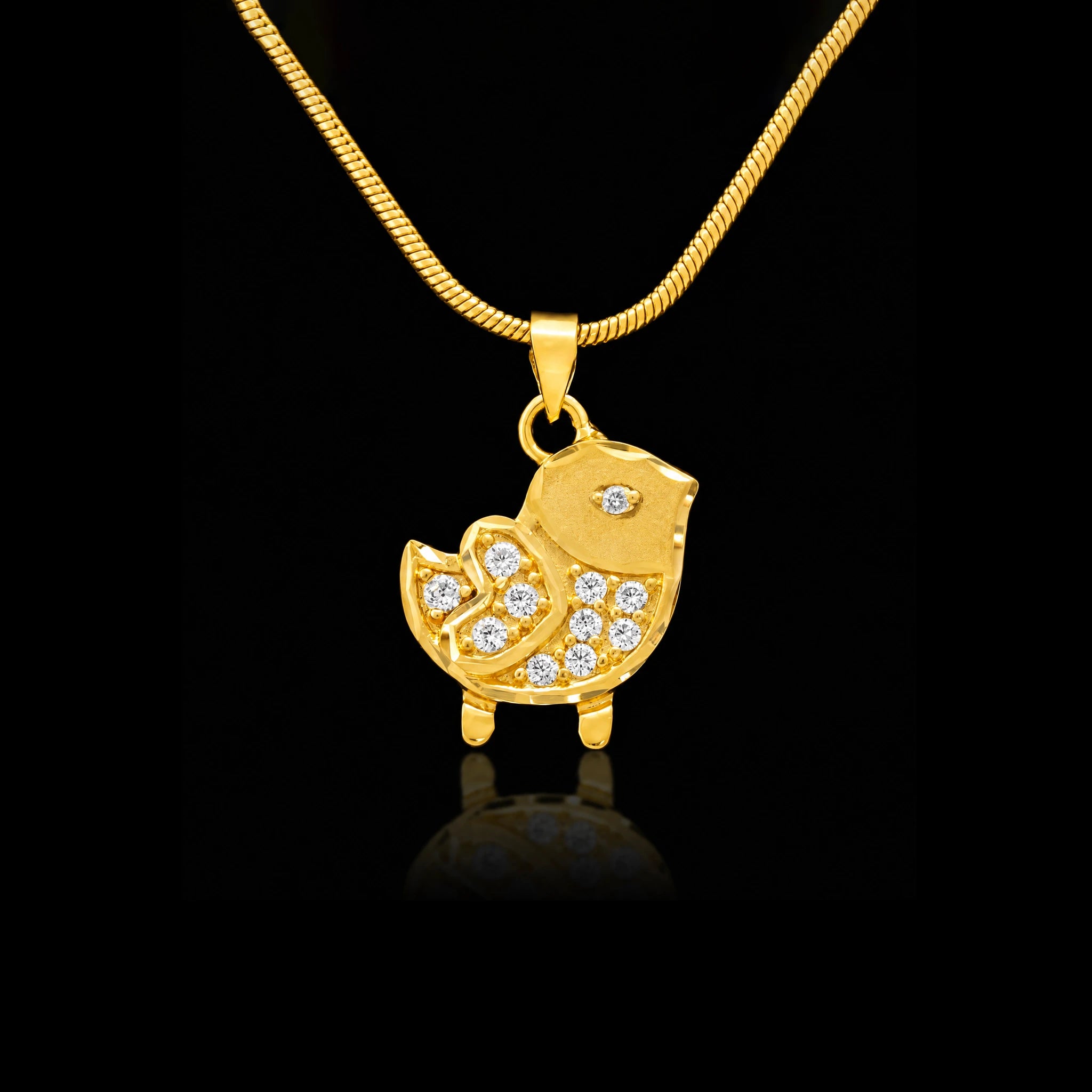 24CT Gold Layered Bird Stone Pendant PSLT20W-021
