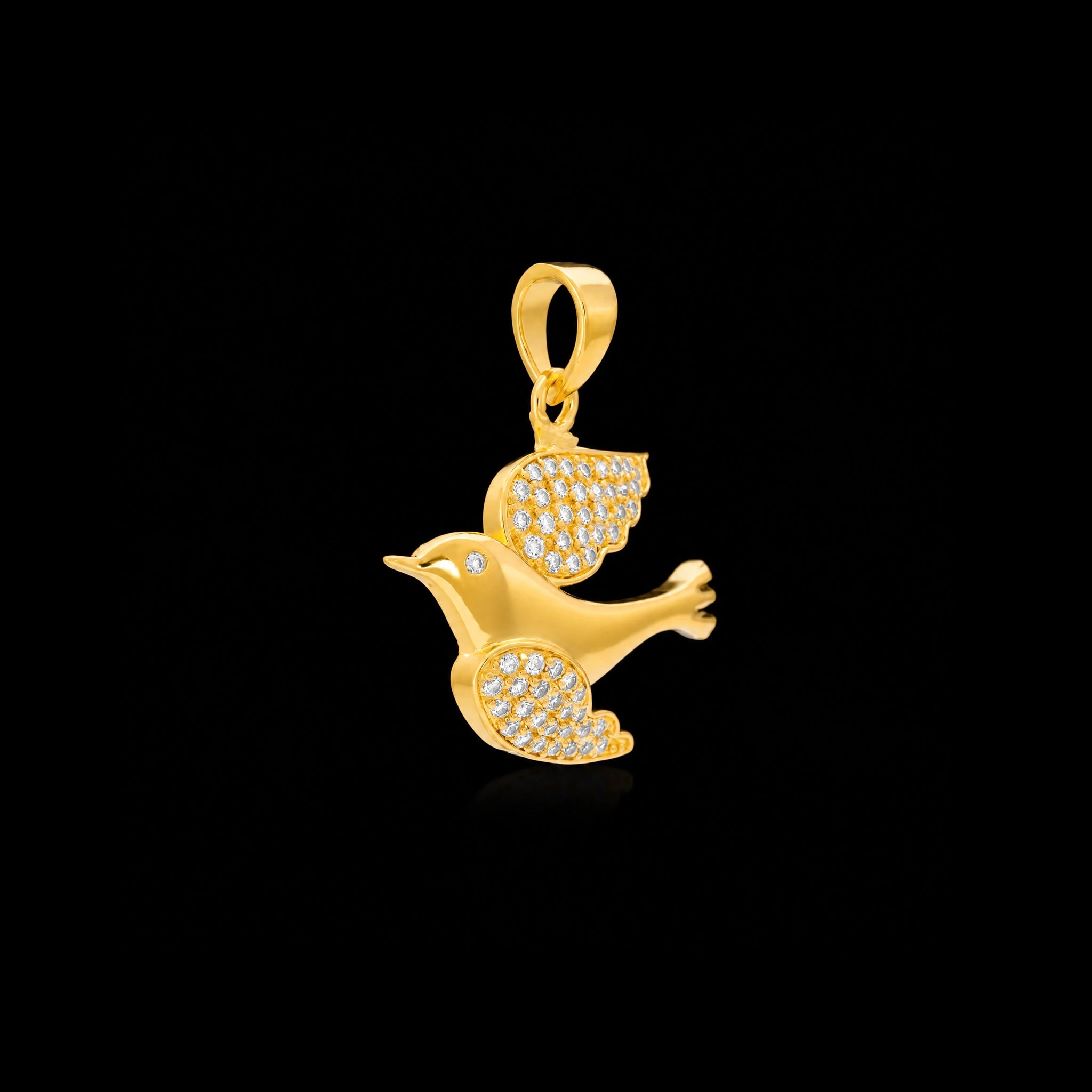 24CT Gold Layered Bird Stone Pendant PSLT40W-051