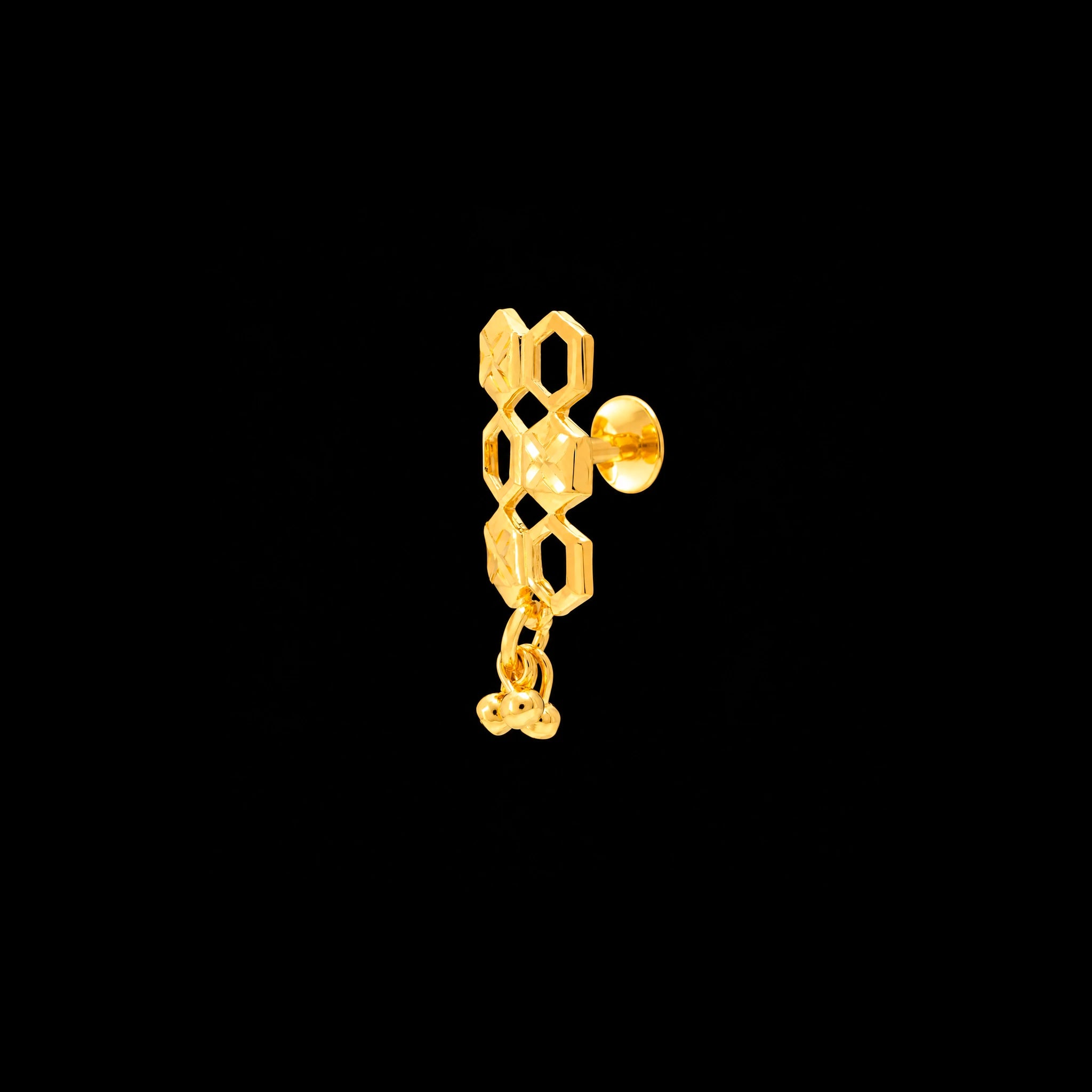 Golden Hanging Stud PGHST395-001