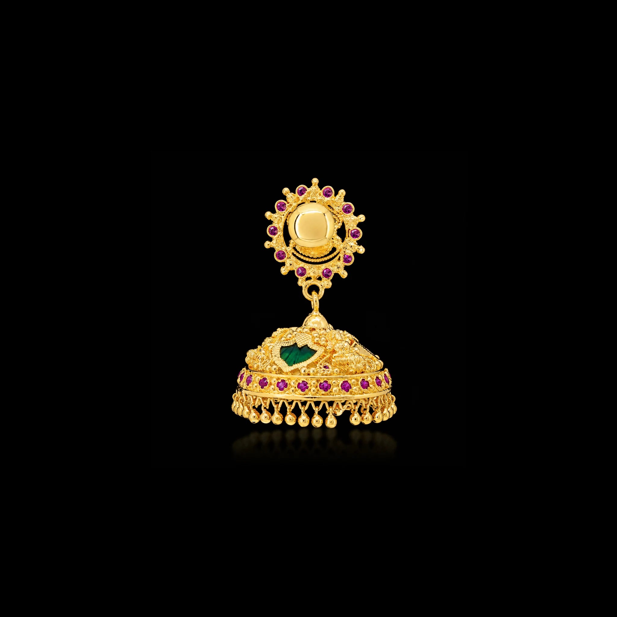 Palakka Green Stone Jimika Earring PSPKJSTPG4-096