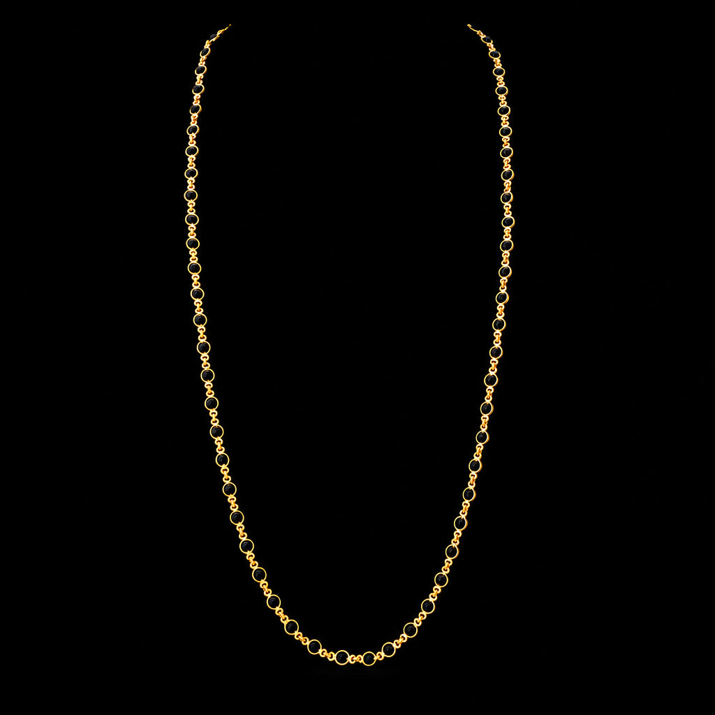 Classic Pearl Chain with Golden Bezels PSC2-036