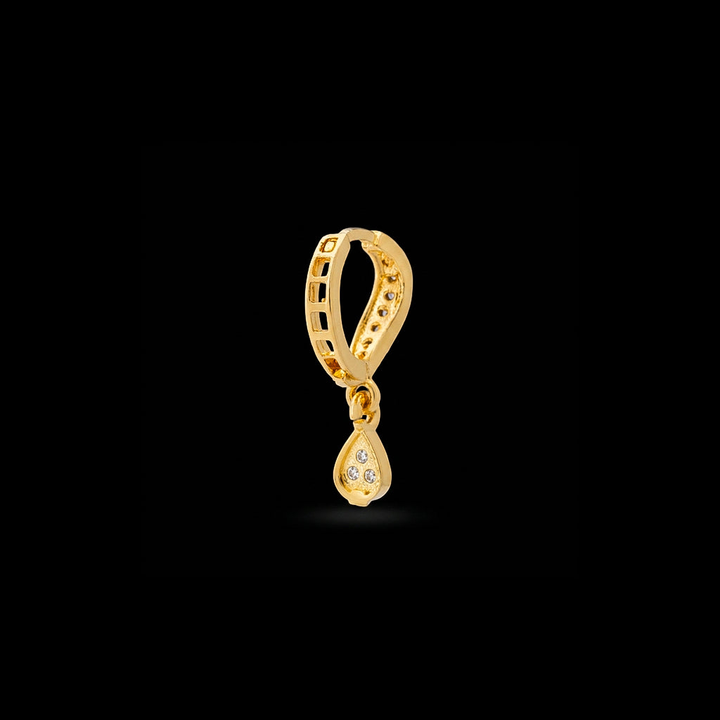Stone Hoop Earring with stone drop PSRHST68W-001