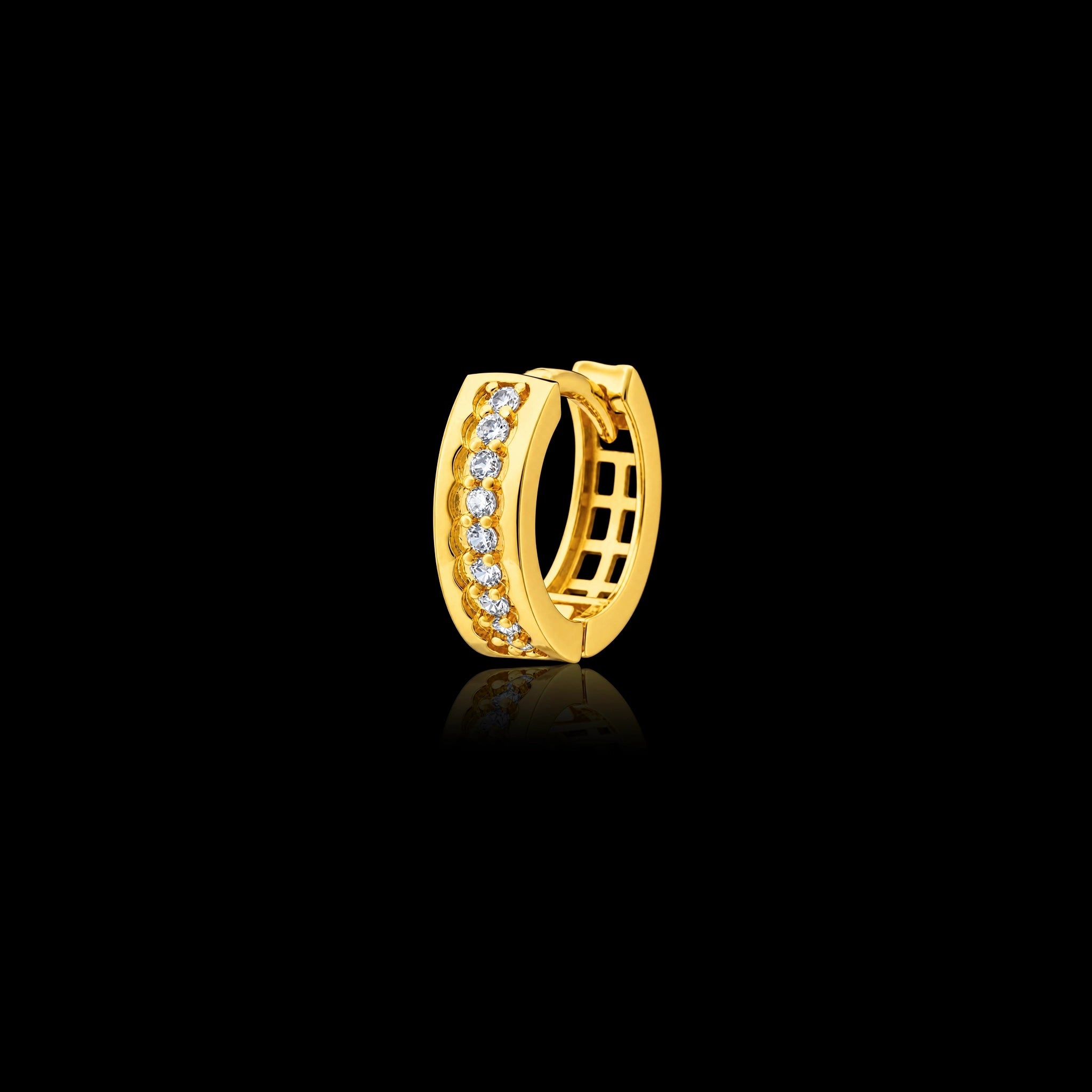 Stone Hoop Earring PSRST43W-001