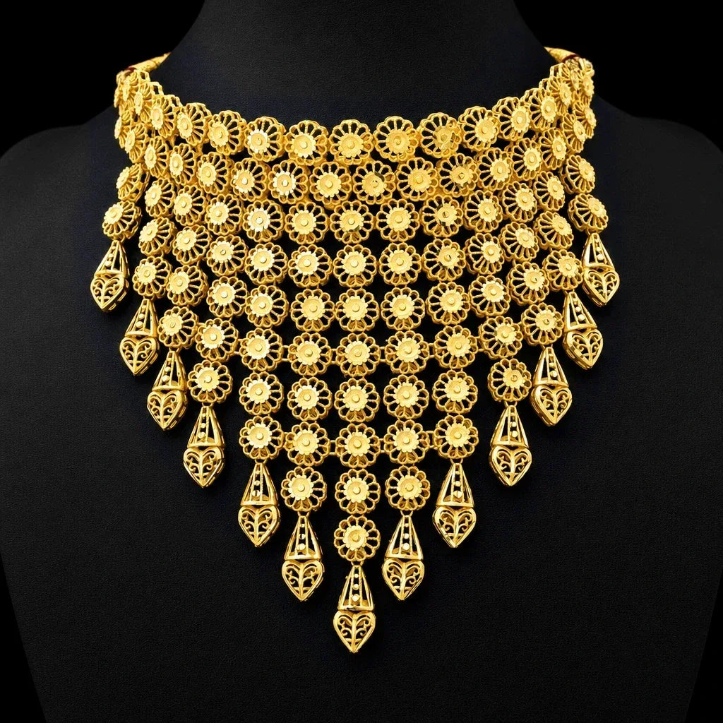 Golden Necklace Short with Golden Stud PGNS6-0301, PGHST86-061