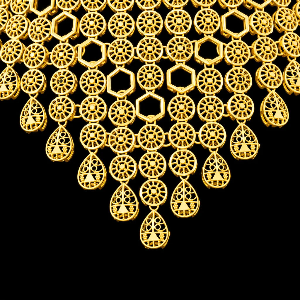Golden Necklace Short with Golden Stud PGNS8-0301, PGHST88-061