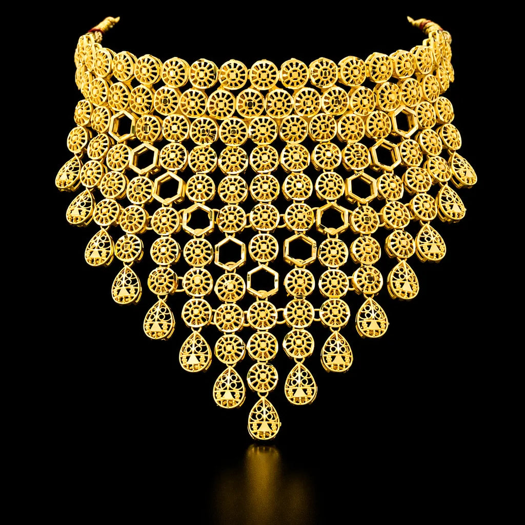 Golden Necklace Short with Golden Stud PGNS8-0301, PGHST88-061