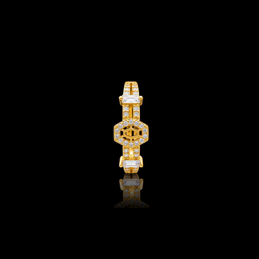 Adjustable Golden Stone Ring PSR64W-041