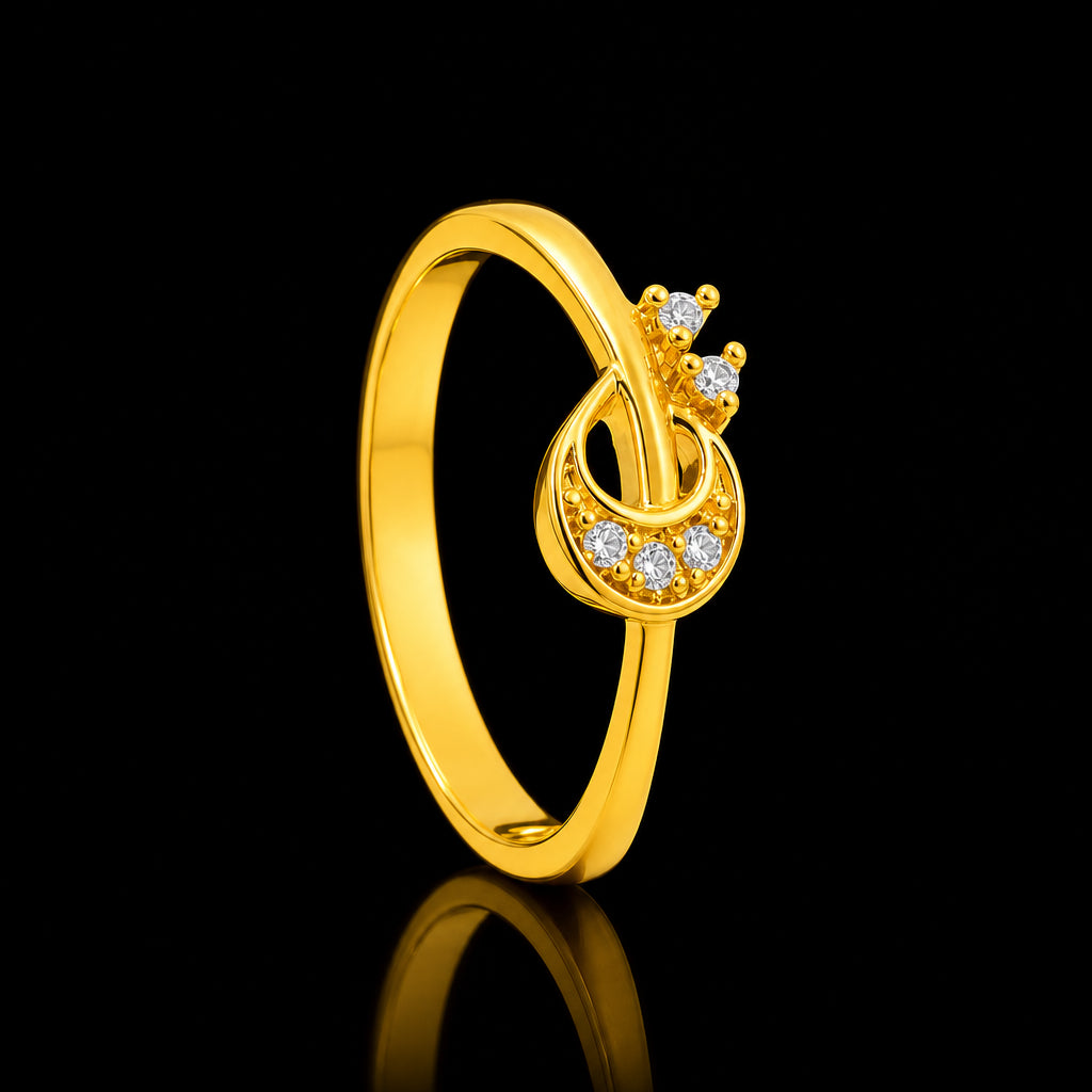 CZ Bloom Knot Fine Stone Ring Gold Layered