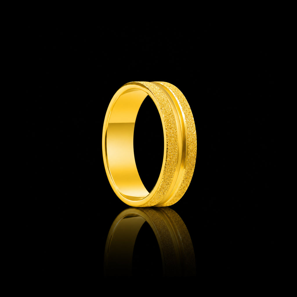 Bevel Plain Broad Band Ring Gold Layered